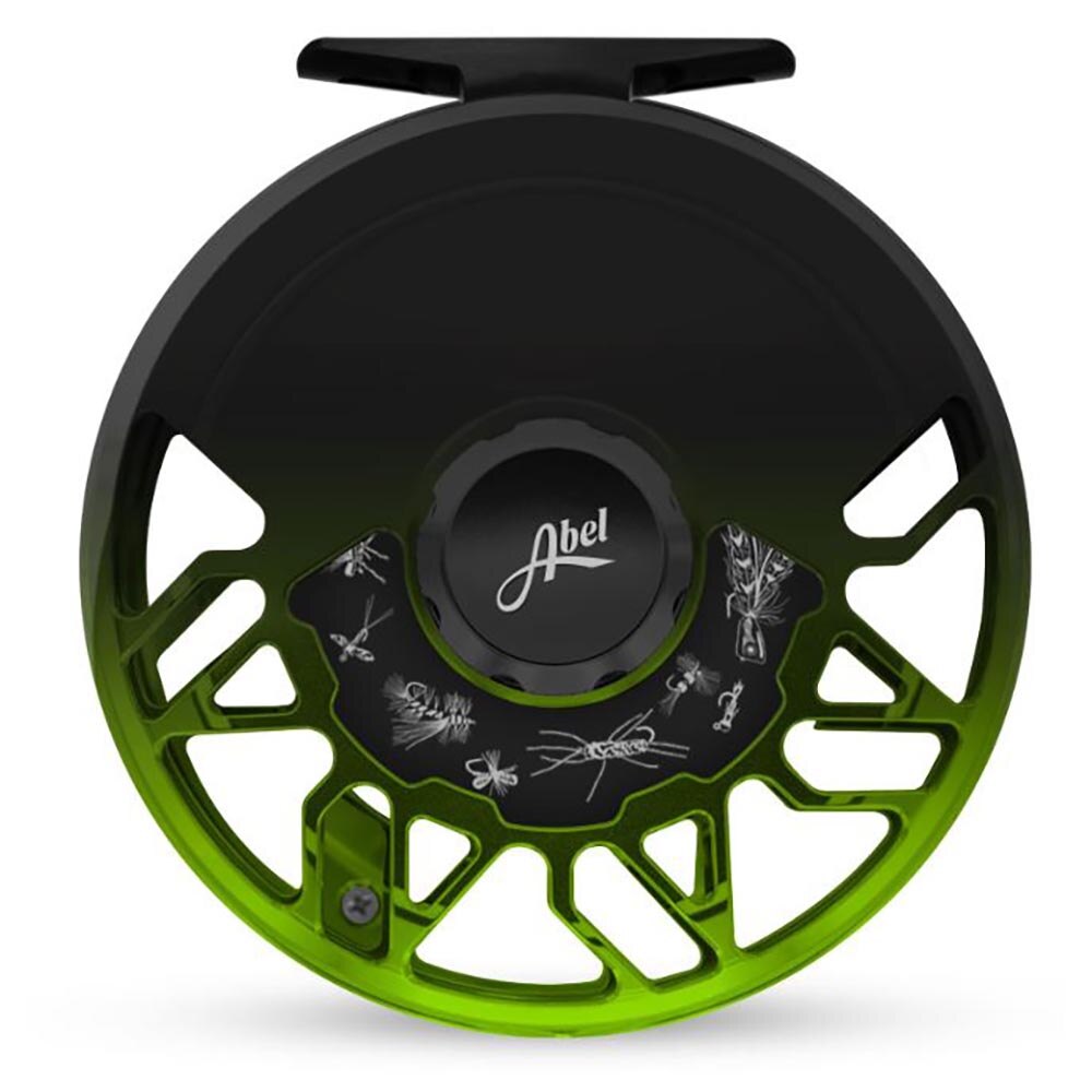 Abel Rove Reel in Retro Green Black and Freshwater Flies